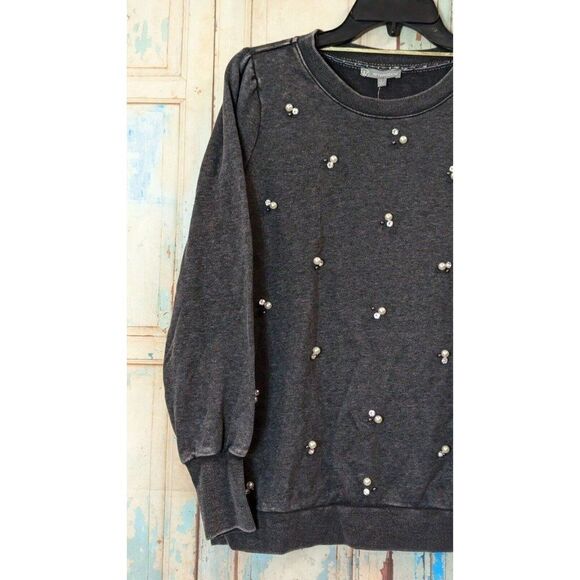 Wit & Wisdom Womens Size Large Gray Crew Neck Long Sleeve Pullover Sweater - Picture 4 of 9